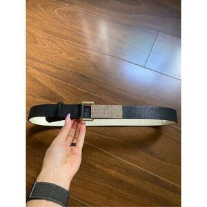 Rhinestone M black belt 